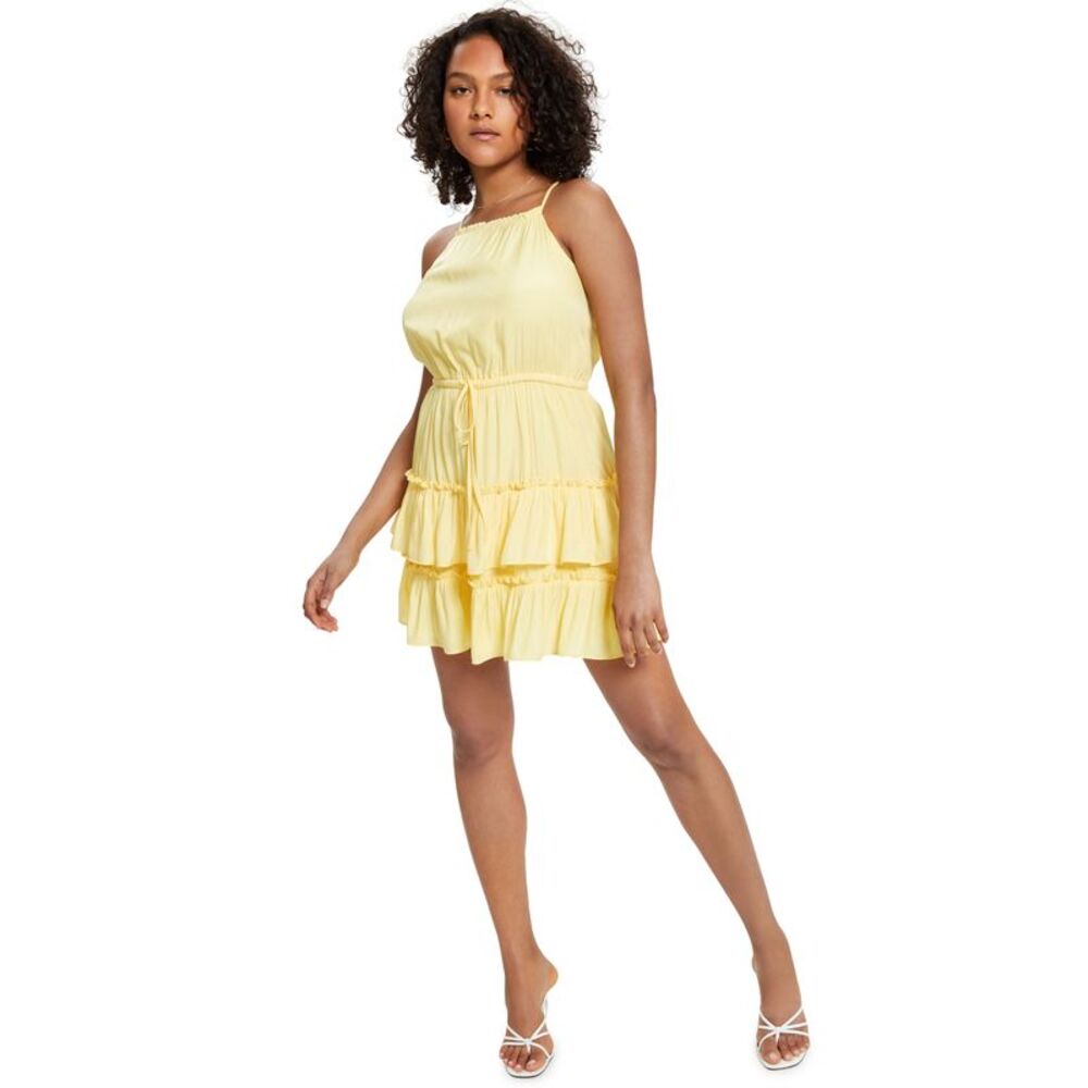 Bar III Tie Waist Halter Dress